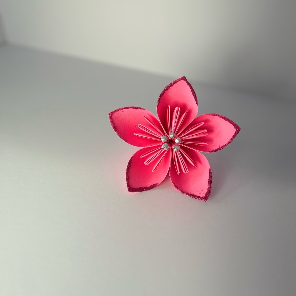 Vibrant Pink Floral Hair Accessory Art